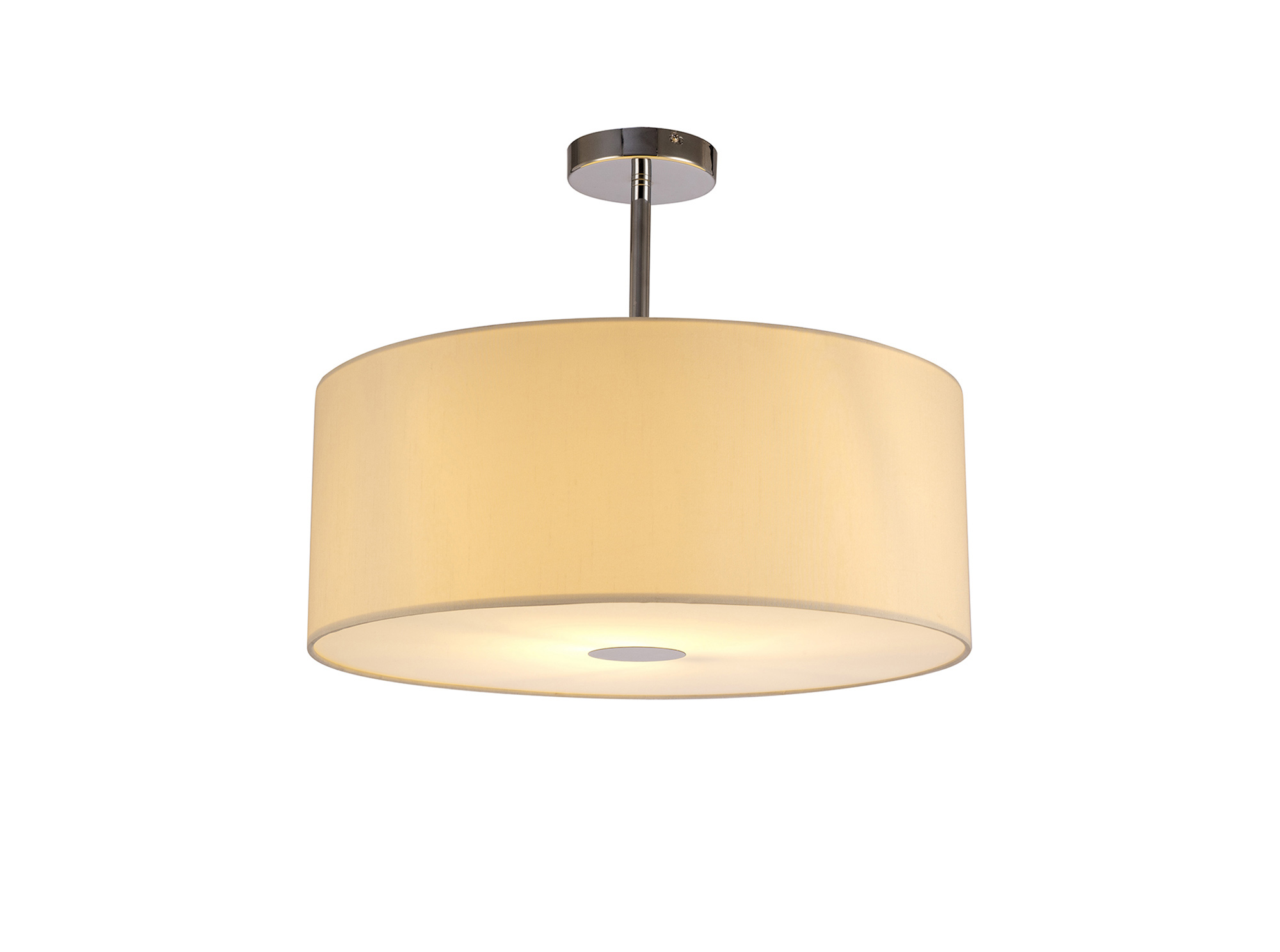 Baymont 50cm Semi Flush 1 Light Polished Chrome, Ivory Pearl, Frosted Diffuser